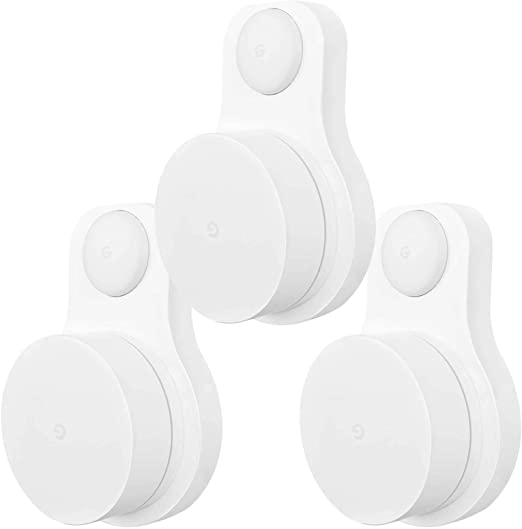 Koroao Outlet Wall Mount Holder for Google WiFi [2020 Model] - No Tools Required and No Cord Clutter Easy Moved Holder Bracket Compatible with for Google Mesh WiFi Route(3-Pack)