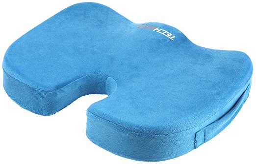 TECHEGE Preimum Orthapedic Seat Cushion Pain Relief for Coccyx, Tailbone, Hemorrhoids, Sciatica & Sacrum - Perfect Fit Wheelchair Cushion, Pad, Pillow - Blue Washable