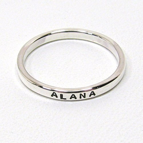 Personalized Sterling Silver Stacking Ring - 2.4 mm wide