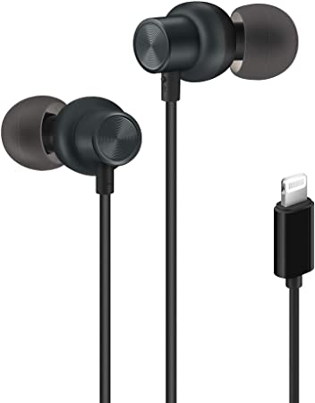 PALOVUE Lightning Headphones Magnetic Earphones MFi Certified Earbuds with Mic Controller Compatible iPhone 11 Pro Max iPhone X XS Max XR iPhone 7 8 Plus Earflow Plus(Metallic Black)