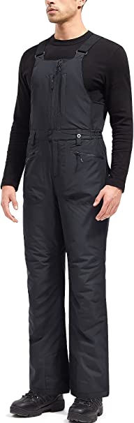 FREE SOLDIER Men's Insulated Waterproof Snow Bibs Ski Overalls