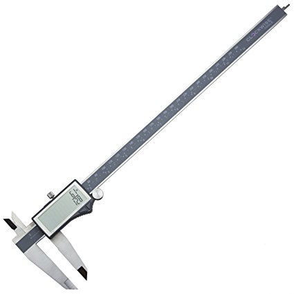 Clockwise Tools DCLR-1205 Electronic Digital Caliper Inch/Metric/Fractions Conversion IP54 Protection 0-12 Inch/300mm Stainless Steel Body Super Large LCD Screen Auto Off Featured Measuring Tool