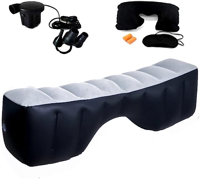 Onirii Inflatable Car Air Travel Mattress Back Seat with Pump,130×27×37 cm Car Camping Portable Sleeping Gap Pad Air Bed for Car,SUV