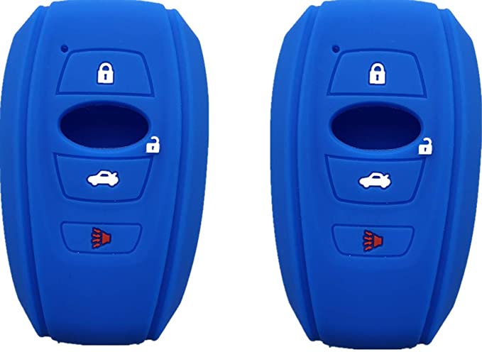 Silicone Smart Key Fob Covers Case Protector Keyless Remote Holder for Subaru Forester Sti Outback XV Crosstrek Impreza BRZ WRX Blue