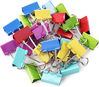 Mr. Pen- Binder Clips, 1.25 inch, 25 Pack, Medium, Colored Binder Clips, Binder Clips Medium Size, Color Binder Clips, Clips, Paper Clips, Binder Clip, Clips for Paperwork, Office Clips