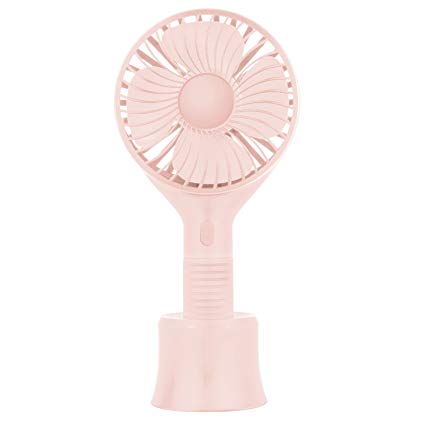 Bbymie Handheld Fan Portable Personal Cooling Fan Desk Table Fan with USB Rechargeable Battery Strong Wind for Office Room Travel and Outdoor Activities (Pink)