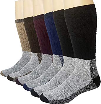 Mens Womens Thermal Socks Heavy Extreme Cold Weather Boot Socks 6-pack By DEBRA WEITZNER