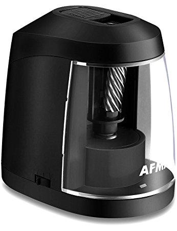 Electric Pencil Sharpener for Kids& Adults,Strong Helical Blade sharpen 4000 times, AC or Battery Operated for No.2 and Colored Pencils,Small and Portable at Home Office Classroom-Black