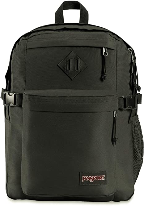 JanSport Main Campus Student Backpack - School, Travel, or Work Bookbag w 15-Inch Laptop Sleeve and Dual Water Bottle Pockets, Black