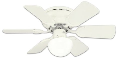 Westinghouse 78108 Petite 6-Blade 30-Inch 3-Speed Hugger-Style Ceiling Fan with Light, White