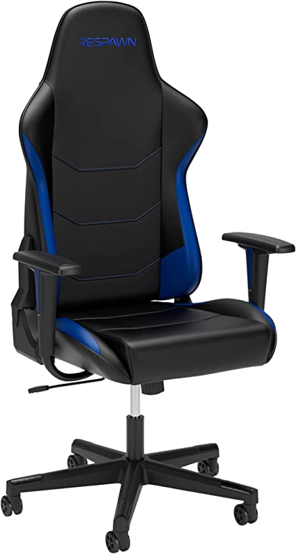 RESPAWN 110 Ergonomic Gaming Chair - Racing Style High Back PC Computer Desk Office Chair - 360 Swivel, Integrated Headrest, 135 Degree Recline with Adjustable Tilt Tension & Angle Lock - 2023 Blue