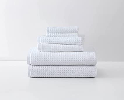 Tommy Bahama | Northern Pacific Collection | 6 Piece Towel Set- Decorative Luxury Hotel & Spa Quality Bathroom Linens, Absorbent & Fade Resistant, 6 Piece, White