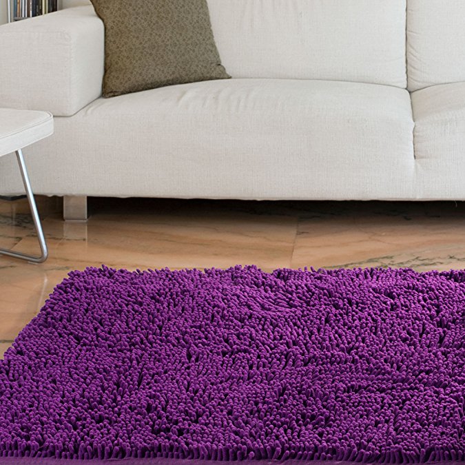 Lavish Home High Pile Carpet Shag Rug, 21 by 36-Inch, Purple