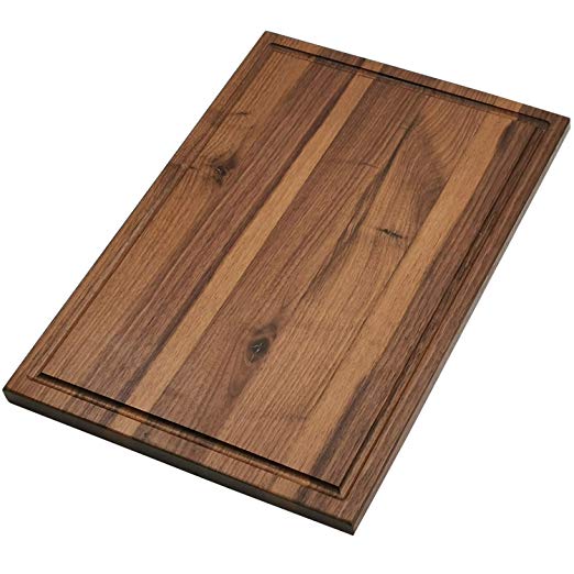 Cutting Board - Cutting Boards for kitchen with Juice Groove American Walnut Hardwood Chopping Board and Carving Countertop Block 16x12 for Meats Bread Fruits
