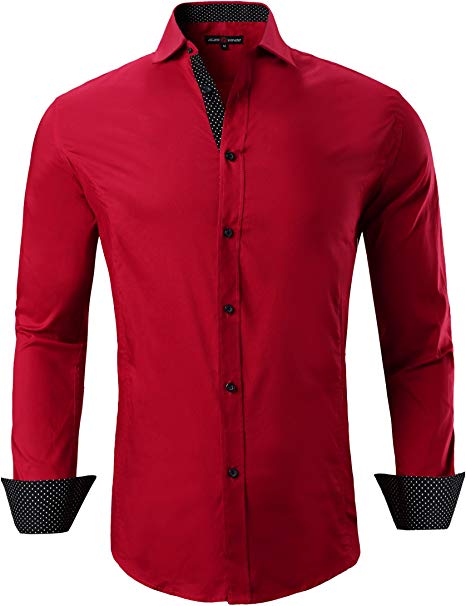 Alex Vando Mens Dress Shirts Regular Fit Long Sleeve Men Shirt