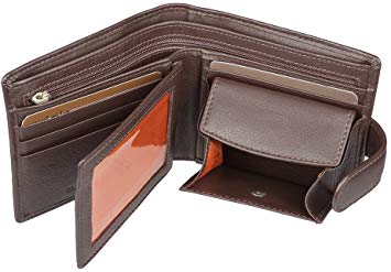 RFID Mens Brown Wallet - Soft Mala Leather Origin Wallets for Men with RFID Contactless Card Protection Protector - Boxed Leather Tab Wallet Holding 8 Credit Card Slots Notes Coin Pocket (Brown)