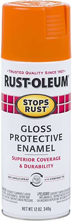 Rust-Oleum 214084 Stops Rust Spray Paint, 12-Ounce, Gloss Orange