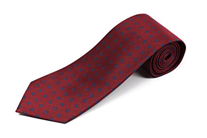 100% Silk Extra Long Red and Blue Star Patriotic 4th of July Tie (63 Inches)