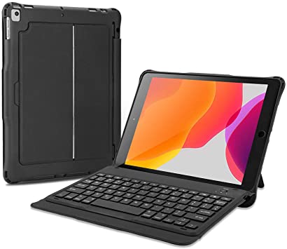 OMOTON Keyboard Case for iPad 7th Generation 10.2 Inch/iPad Air 3 2019 10.5 Inch/iPad Pro 10.5 inch, Ultra-Thin Bluetooth Keyboard Case with Built-in Stand and Pencil Holder, Black