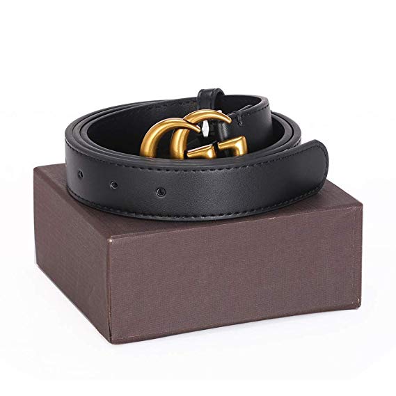 Women's Belts Genuine Leather Fashion G Designer Buckle Belt With Gift Box ~ 3.0cm Belt Width