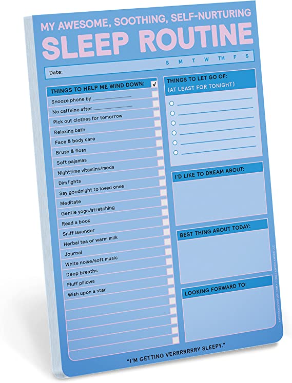 Knock Knock Sleep Routine Pad: My Awesome, Soothing, Self-Nurturing Sleep Tracker & Sleep Checklist, 6 x 9-inches