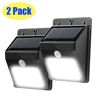 2 Pack Security Solar Light, LEDMO 8 LEDs Solar Powered Wireless Security Motion Sensor Light, IP65 Waterproof Outdoor Wall Light ¡­