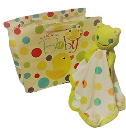 Rashti & Rashti Snuggle Buddy Frog Security Blanket Lovie Blankie Baby Starters Gift Ready