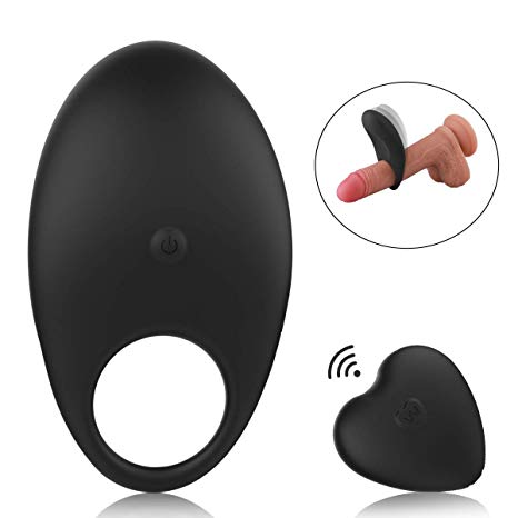 Vibrating Cock Ring, Penis Ring Vibrator with Wireless Remote Control, Full Flexible Silicone &10 Vibration Modes Clitoral Stimulator Adult Sex Toy for Men and Couple