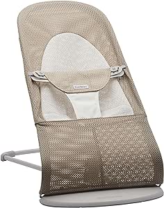 BabyBjörn Hamaca Balance Soft, Malla, Gris arena /Blanco