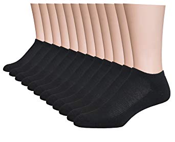 AirStep Men's Athletic Low cut/No Show Socks with Arch Suport and Cushion Sole - 12 Pack
