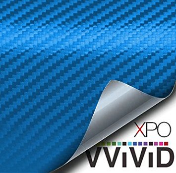 VVIVID® XPO Electric Blue 3D Carbon Fiber 5ft x 1ft Vinyl Wrap Roll with Air Release Technology