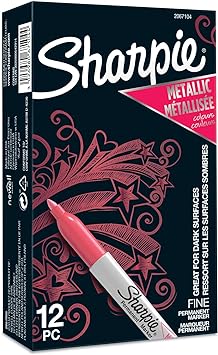 Sharpie Metallic Permanent Markers | Fine Point | Ruby Metallic | 12 Count