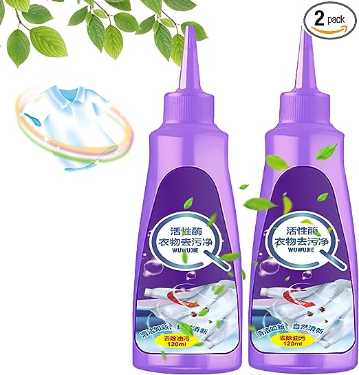 Active Enzyme Laundry Stain Remover, Active Enzyme Laundry Cleaner, Garment Stubborn Stain Cleaner, For Stain Removal (2pcs)