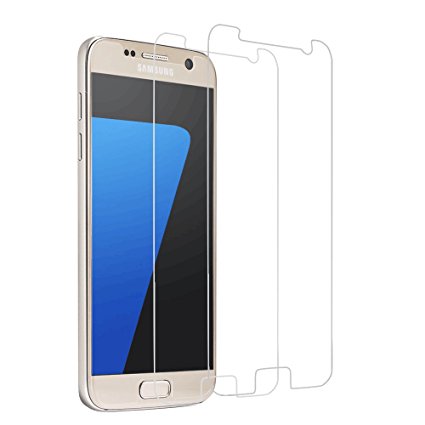 Samsung Galaxy S7 Screen Protector Glass, [2-Pack] Brightshow Samsung Galaxy S7 Tempered Glass Screen Protector with Clear Case for Apple Samsung Galaxy S7