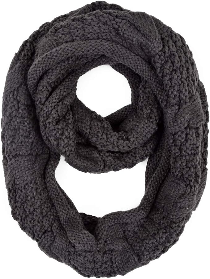 TrendsBlue Premium Winter Thick Infinity Twist Cable Knit Scarf - Diff Colors Avail.