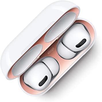 elago Dust Guard Compatible with AirPods Pro 3rd Generation - Dust-Proof Film, Ultra Slim, Luxurious Looking, Protect from Iron/Metal Shavings (1 Set, Rose Gold) [US Patent Registered]