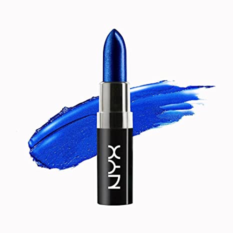 NYX Wicked Lippies Lipstick, 12 Envy (Royal metallic blue with silver shimmer)