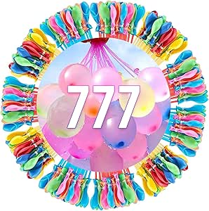 Rapid-Filling Water Balloons, Instant Fill, Family Outdoor Summer Fun, Assorted Colors, Total Count Varies (777)