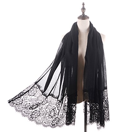 Women Lightweight Fashion Lace Scarf,RiscaWin Autumn Soft Scarves Wrap Warm Scarf
