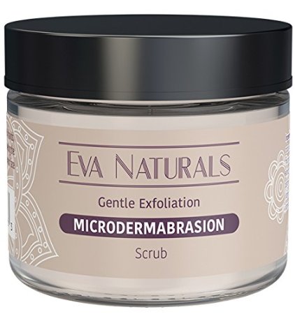 Exfoliating Microdermabrasion Scrub by Eva Naturals - 2oz - Two-In-One Facial Scrub and Mask - Naturally Cleanses, Minimizes Pores - Reduces Acne, Blackheads, Wrinkles, Fine Lines - Exfoliate Skin