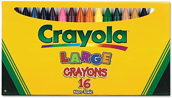 Crayola Products - Crayola - Large Crayons, 16 Colors/Box - Sold As 1 Box - Large, Durable Size. - Bright Colors. - Easy to Grip.