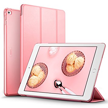 iPad Air 2 Case, iPad Air 2 Cover, iPad Air 2 Cases and Covers, ESR Yippee Color Series Smart Cover Transparent Back Cover [Auto Wake Up/Sleep Function]for[2014 Release] iPad Air 2(Sweet Pink)
