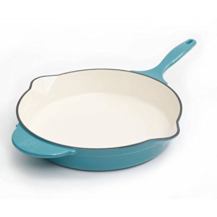 The Pioneer Woman Timeless Cast Iron, 12" Cast Iron Enamel Skillet (TURQUOISE)
