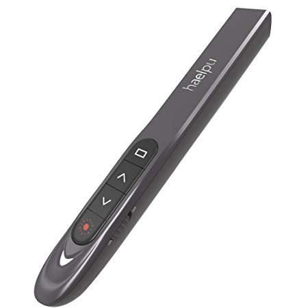 Wireless Presenter FDA Verification Red Laser Pointer, RF 2.4GHz 200 ft Wireless Range, Compatible PC Laptops Tablets - Metallic Coating