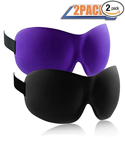 Sleep Mask,2 Pack 3D Sleeping Masks Blindfold Eye Covers for Night Eyeshades Blinder for Travel