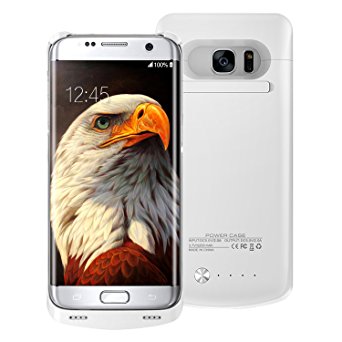 S7 Edge Battery Case,BEAOK Premium 5200mAh Slim Portable Charger Case for Samsung Galaxy S7 Edge External Battery Rechargeable Back up Power Case(White)