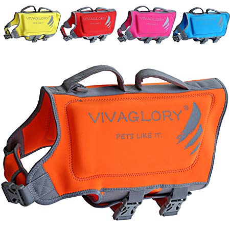Premium Neoprene Dog Life Jackets with Superior Buoyancy and Rescue Handle, Skin-Friendly & Durable, Available in 5 Bright Colors & 5 Sizes