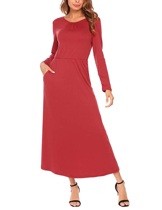 Zeagoo Fashion Women Sack Dress Backless Maternity Dress Baggy Casual Loose Long Maxi Dress