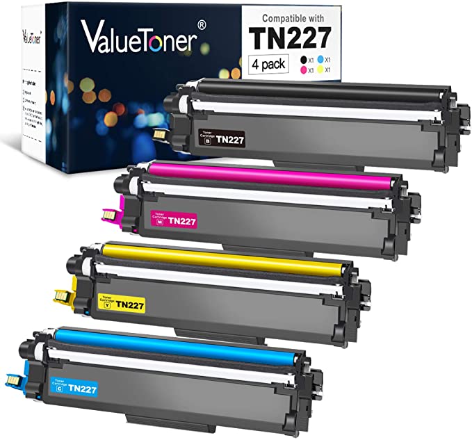 Valuetoner Compatible Toner Cartridge Replacement for Brother TN227 TN-227 TN227bk TN223 TN-223 for MFC-L3770CDW MFC-L3750CDW HL-L3230CDW HL-L3290CDW HL-L3210CW MFC-L3710CW Printer (4 Pack)