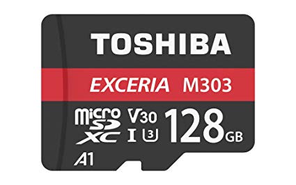 Toshiba M303 128GB, 98 MB/s MicroSDXC Memory Card, Class 10, UHS-I, U3, V30, A1, Adapter Included